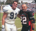 Brandon Molale and Burt Reynolds on the set of The Longest Yard
